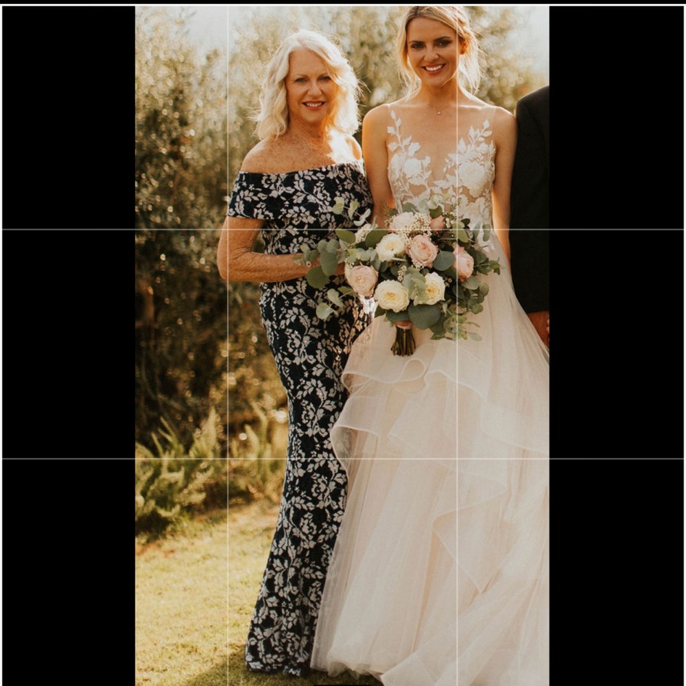 Formal dress worn as mother of the bride dress in Italy.